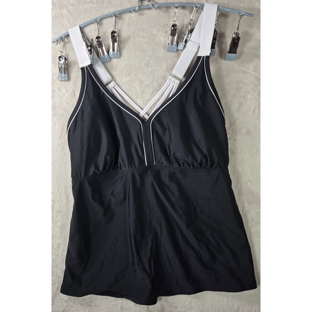 Talisea Black Strappy Crisscross Tankini Swim Top new with tags